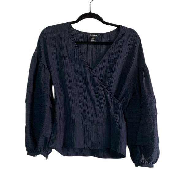 Club Monaco Tops - Club Monaco navy cross over front blouse